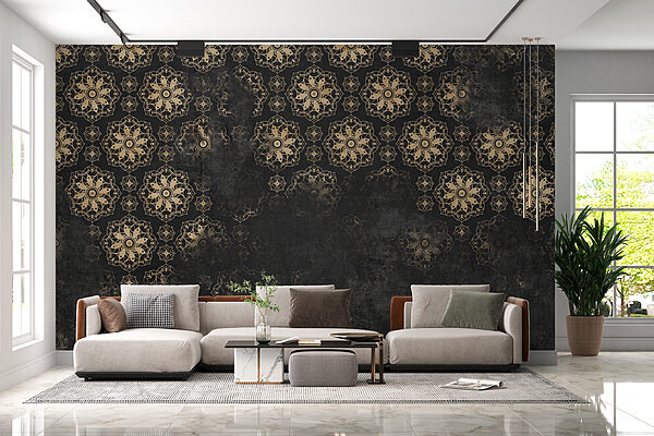 Motifs complexes sur fond sombre Papier peint Motifs complexes sur fond sombre