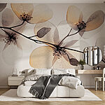 Papier peint Fleurs transparentes sur une branche