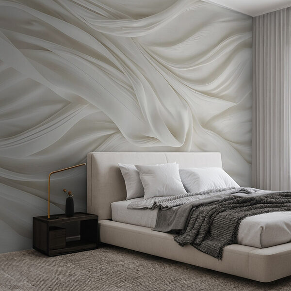 Papier peint Tissu blanc avec plis (UGS : w08537) Papier peint Papier peint Tissu blanc avec plis (UGS : w08537)