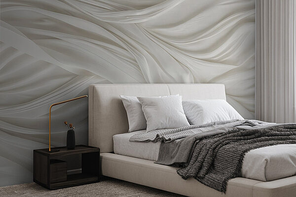 Tissu blanc avec plis Papier peint Tissu blanc avec plis
