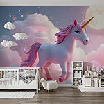 Papier peint Licorne dans les nuages