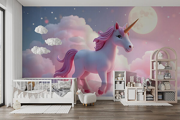 Licorne dans les nuages Papier peint Licorne dans les nuages