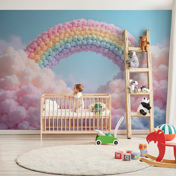 Papier peint Arc-en-ciel fait de nuages