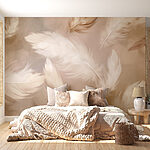 Papier peint Groupe de plumes blanches