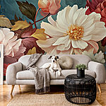 Papier peint Des fleurs vibrantes dans des couleurs douces