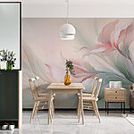 Papier peint Peinture de fleurs et de feuilles