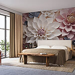 Papier peint Groupe de fleurs avec feuilles