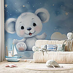 Papier peint Caricature d'un ours blanc