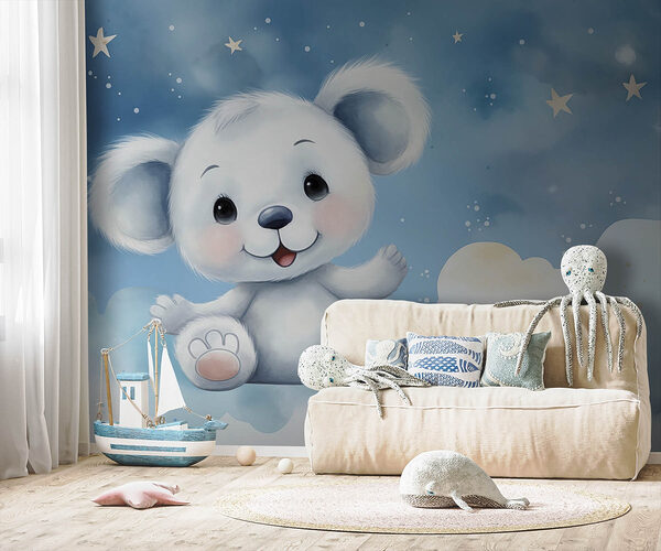 Caricature d'un ours blanc Papier peint Caricature d'un ours blanc