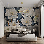 Papier peint Peinture de fleurs blanches