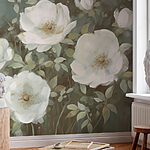 Papier peint Peinture de fleurs blanches