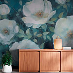 Papier peint Peinture de fleurs blanches