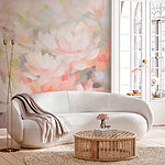 Papier peint Peinture de fleurs sur une surface blanche