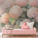 Papier peint Peinture de fleurs sur fond blanc