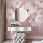 Papier peint Peinture de fleurs blanches