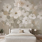 Papier peint Peinture de fleurs blanches