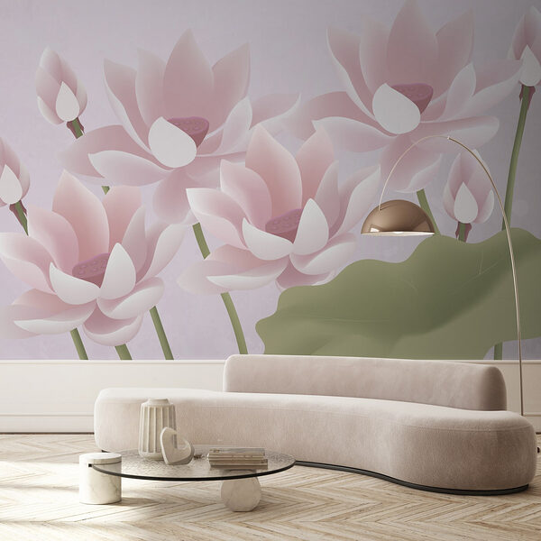 Groupe de fleurs roses Papier peint Groupe de fleurs roses