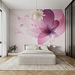 Papier peint Fleur rose et violette