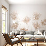 Papier peint Groupe de fleurs sur fond blanc