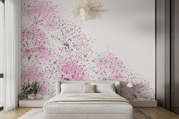 Fleurs roses avec des taches violettes Papier peint Fleurs roses avec des taches violettes