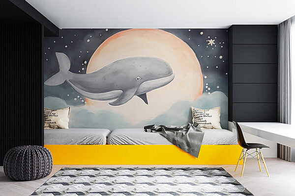 Baleine dans le ciel Papier peint Baleine dans le ciel