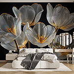Papier peint Groupe de fleurs en verre