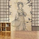 Papier peint Dessin d'une femme en kimono