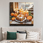 Tableaux Nourriture et bougies sur une table