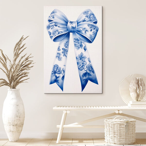 Boucle florale bleue et blanche Tableaux Boucle florale bleue et blanche