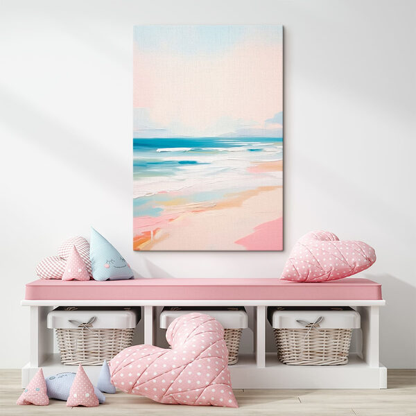 Plage avec vagues et sable Tableaux Plage avec vagues et sable