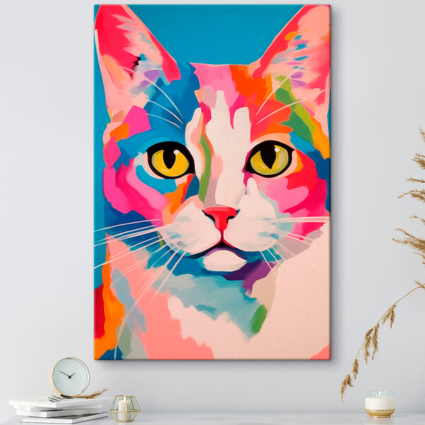 Peinture de chat colorée Tableaux Peinture de chat colorée