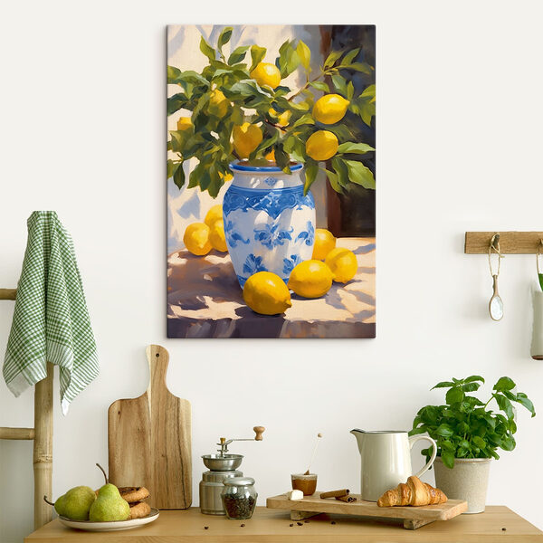 Peinture de citrons dans un vase Tableaux Peinture de citrons dans un vase