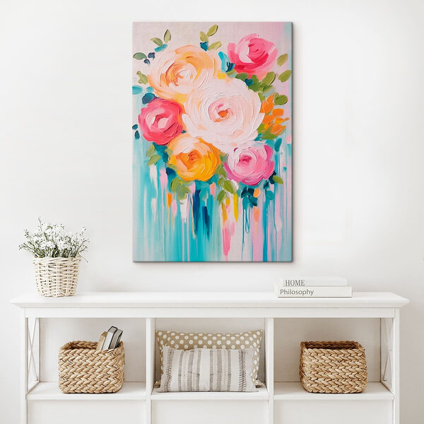 Peinture de fleurs sur une surface blanche Tableaux Peinture de fleurs sur une surface blanche