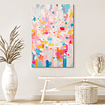 Tableaux Éclaboussures de peinture colorée sur une surface blanche