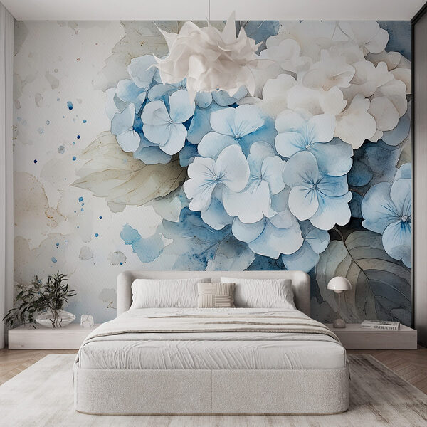 Papier peint Aquarelle d'un bouquet de fleurs (UGS : w02493) Papier peint Papier peint Aquarelle d'un bouquet de fleurs (UGS : w02493)