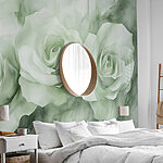 Papier peint Groupe de roses blanches