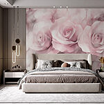 Papier peint Groupe de roses roses