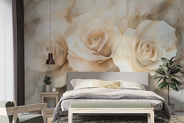Groupe de roses blanches Papier peint Groupe de roses blanches