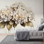 Papier peint Peinture d'un bouquet de fleurs blanches
