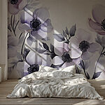 Papier peint Peinture de fleurs sur une surface blanche