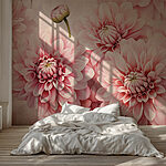Papier peint Groupe de fleurs roses