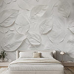 Papier peint Groupe de feuilles blanches