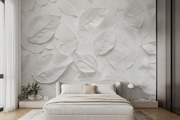 Groupe de feuilles blanches Papier peint Groupe de feuilles blanches
