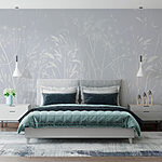 Papier peint Motif floral blanc sur fond clair