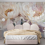 Papier peint Peinture de fleurs sur fond blanc