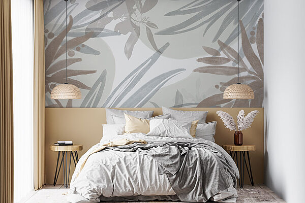 Motif abstrait de feuilles inspiré de la nature Papier peint Motif abstrait de feuilles inspiré de la nature
