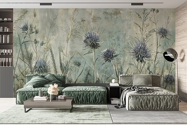 Peinture de fleurs et de plantes Papier peint Peinture de fleurs et de plantes