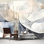 Papier peint Peinture d'un art blanc et gris