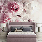 Papier peint Groupe de roses roses