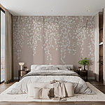 Papier peint Fleurs blanches sur une branche d'arbre